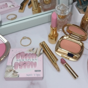 Luxury Pink Nail Tips Set ? 12 PCS False Nails with Glitter & Rhinestone Design | Elegant Salon-Style Press-On Nails for Parties, Weddings & Everyday Fashion - Image 3