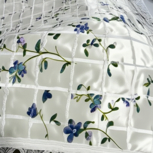 01 Meter Beautiful White Floral Dastarkhwan with Intricate Lace Border - Perfect for Traditional Dining | Dastarkhwan (30*49 inch) - Image 2