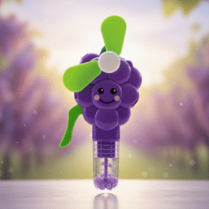 Handheld Fruit Shape Toy Fan for Kids ? Cute Cartoon Design, Safe Soft Blades, Portable Mini Fan for Summer Play & Cooling (Random Design) - Image 4