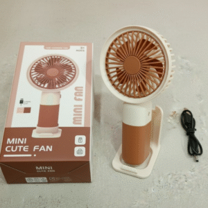 Mini Cute Fan ? Portable USB Rechargeable Handheld Cooling Fan for Kids & Adults, Stand/Base Included (Random Color) - Image 1