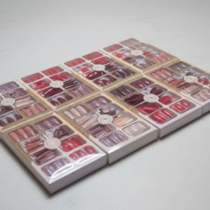 96 Pcs Fake Nails Set ? Nude, Red & Multicolor ABS Plastic Nail Tips, Durable & Easy-to-Apply, Smooth Finish for DIY Nail Art & Professional Manicure - Image 1