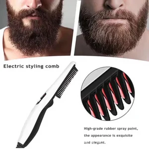 Rechargeable Hair Curler Beard Shawl Comb Multi functional Hair Straightener Comb Brush - Imported - Image 5