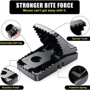 Best Seller Catcher Automatic Spring Reusable Plastic Black Rat Mice Mouse Traps - Image 2