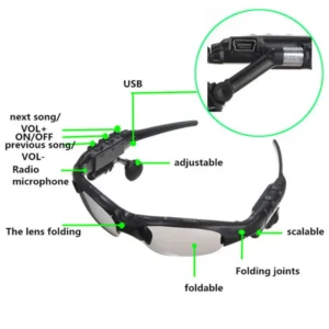 Bluetooth sun glasses with headphones connect with Mobile and talk - Image 3