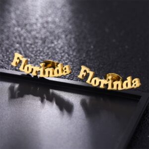 laser cut letter brand name earrings (Golden, Silver). Jewelry - Image 3