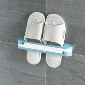3 In 1 Shoes Rack Wall Mounted Folding Slippers Shoes Bathroom Towel Hanger Organizer Rack in House Shoes Stand Hanging Shelf Rack Holder for Multipurpose use(random color) - Image 1
