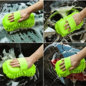 Spounge Fiber | Microfiber Wash Sponge Car Wash Sponge  Microfiber Wash Mitt Scratch Free, Ultra Absorbent Microfiber Mitt for Cars, Trucks, SUV, Boat,Bicycle & Motorcycle (Random color) - Image 3