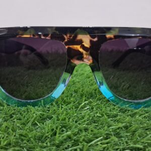 Gradient Oversized Square Sunglasses ? Tortoiseshell & Aqua Blue - Image 2