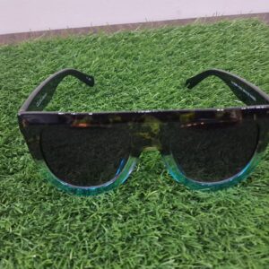 Gradient Oversized Square Sunglasses ? Tortoiseshell & Aqua Blue - Image 1