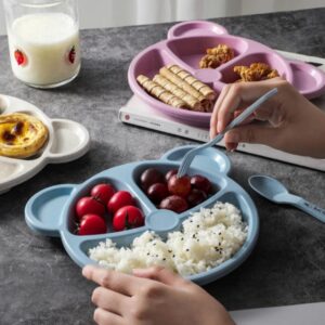 5 Piece Multi Color Panda Plates With 3 Spoons And 2 Forks Household Food Grade Plastic Plates Set(Random color)) - Image 4