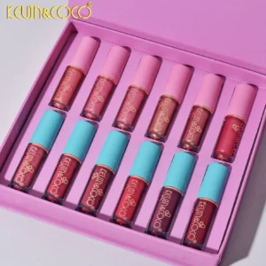 Set 12 Lip Gloss Kevin&Coco, nuante de rosu si rose, cutie dreptunghiulara, 26.5x16.5x2.2 cm, 200 g, multicolor - Image 5