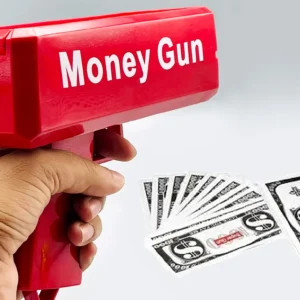Rain Money Gun_ Paper Playing Spray Money Toy Gun_, Prop Money Gun(red color) - Image 3