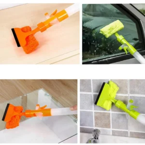 3 in 1 Fiber Wiper Sprayer Wash, Wipe and Soak | Window Squeegee Kit, Cleaning Tool with Detachable Microfiber Cloth Rubber Scraper & Sprayer, Portable Window Cleaner Combo for Car, (Random color) - Image 3