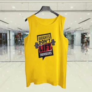 Yellow Jersey Weight Dont Lift Printed [Yellow] | Gym Sando Tanks Top For Men - Image 3
