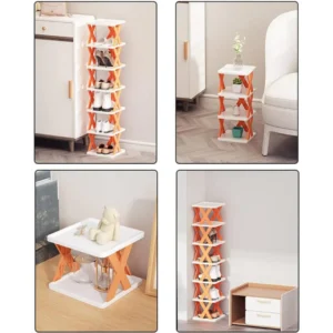 New Arrival Stackable Shoe Rack Multi-layer Storage Shoes Shelf Box Plastic Space Saving Cabinet Shoes Organizer for Entry (Random Color) - Image 3