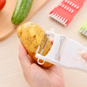 Multifunctional fruit Vegetables Peeler Grater Shredder Cutter - Pack of 3 (Random color) - Image 5