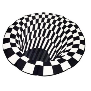 3D Optical Vortex Illusion Carpet Round Rug - Image 1
