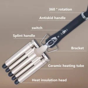 MO-6003  hair curler Professional Hair Straightener for Curly and Wavy Hair 5 Tubes - Image 4
