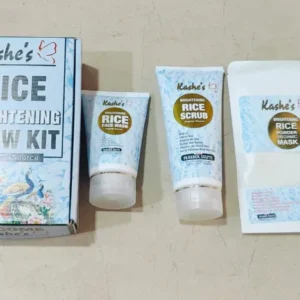 (pack of 4 ) Kashe's Rice Extract Bright +Kashees Foundation  & Glow Kit ( Rice Face Wash + Rice Scrub + Rice Mask +Kashees Foundation  ) - Image 1