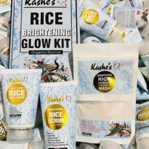 (pack of 4 ) Kashe's Rice Extract Bright +Kashees Foundation  & Glow Kit ( Rice Face Wash + Rice Scrub + Rice Mask +Kashees Foundation  ) - Image 2