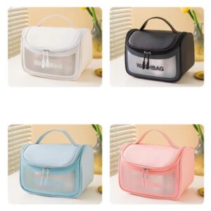 Waterproof Washbag Cosmetic Transparent Travel Cosmetic Zipper Storage Bag for Women (random color) - Image 3