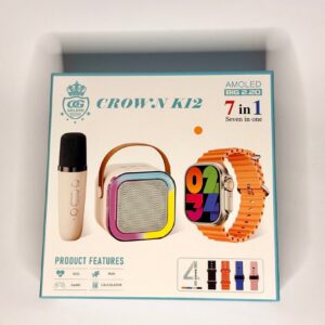 Crown K12 Watch & Speaker Set - Best Quality Speaker Set & Watch Set | Watch with Karaoke Speaker | Watch with 4 Multiple Random Color Straps - Image 5