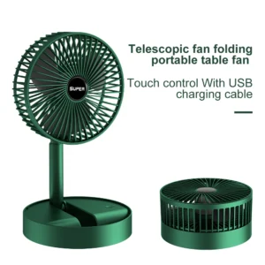 Rechargeable - Portable Telescopic Folding Fan Table Desk Fan | 3 Speeds Adjustable height Fan (Random color) - Image 4
