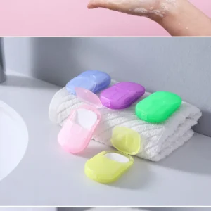 Travel Soap Outdoor Portable Mini Paper Soap Paper Washing Hand Bath (Random Color) - Image 1