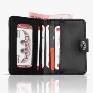 Plain Leather Minimool Button Closure Wallet Smart Wallet for Male And Female Easy To Carry, Stylish And Slim (random color) - Image 2