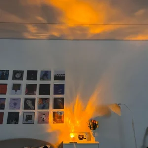 Dynamic Rotating Water Ripple Night Light 3 Colors Flame Crystal Lamp for Living Room Study Bedroom (No remote  Attached USB cable) - Image 1