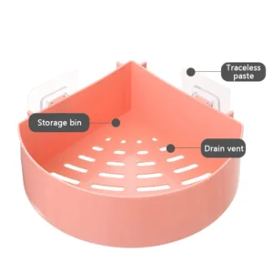 Stick On Corner Triangle Rack Bathroom Shelf (random color ) - Image 3