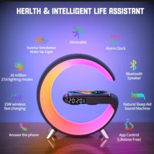 G11  G Shape Bluetooth Speaker Multifunctional Lamp Digital Alarm Wirless Charging Memory Card Supported - Image 2