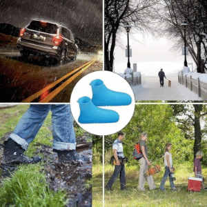 (pair) Waterproof Shoe Covers - Reusable Silicone Shoes Covers for Rain (random color) - Image 5