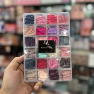 576 pcs nails with box ,Reusable Artificial nails, 24 different colours, beautiful fake nails American Nail for Girls Women Without Glow (Random color) - Image 5