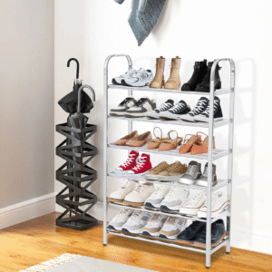 6 Layers Stainless Steel Shoe Rack - Adjustable shoe organizer for living room, bedroom, porch, hallway, shoe storage, fashion - Image 5