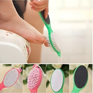 4 In 1 Foot Scrubber | Multi Use Pedicure Paddle Brush ? 4 Step Pedicure Cleanse, Scrub, File And Buff (random Color) - Image 3