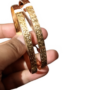 Gold Dotted Circle Bangle Bracelet Kara | bracelet Dotted Circle Motif for women girls | women Jewelry | Women Fashion - Image 2