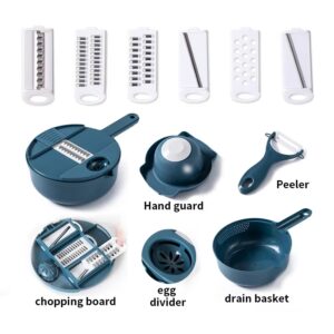 12 in 1 Multifunctional Vegetable Cutter | Salad Utensils Chopper Carrot Potato Manual Shredder (random color) - Image 4