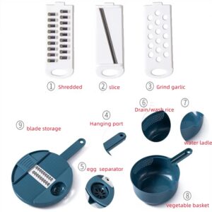 12 in 1 Multifunctional Vegetable Cutter | Salad Utensils Chopper Carrot Potato Manual Shredder (random color) - Image 2