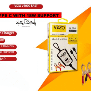 V4000 Dual Cable Clip Charger | Best Quality Type C Charger - 18W Charger - Vizo Charger | DC Clip Charger with Micro & Type-C Cable - 3.5 A - Image 1