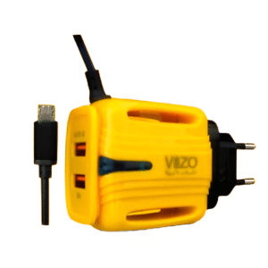 3A Light Change Charger with 2 USB Ports & Built-in Micro USB Cable | Best Quality Charger For Android | Vizo 3A Charger? - Image 2