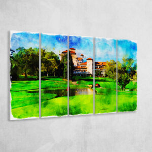 Green Aerial View ? Sport 5 Panel Canvas Art Wall Decor - Image 3