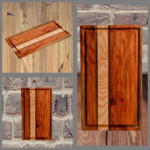 Oak Walnut Neem Stripes Edge-Grain Cutting Board - Image 3