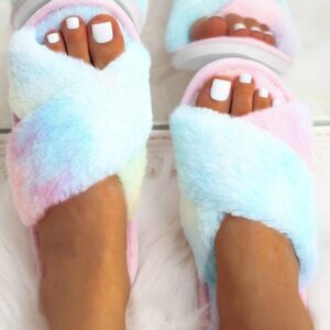 Rainbow fur slides - Image 3