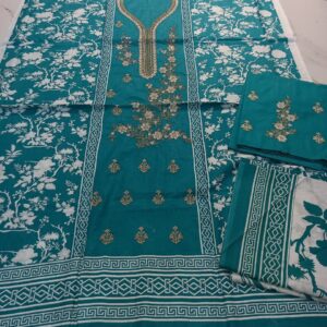 3 Pc Unstitched Lawn Suit (Replica) - Image 1