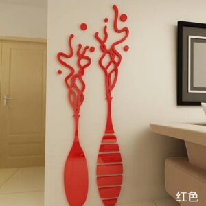 3D Pop Art DIY Wall Stickers Colorful Living Room Flower Double Bottle Stickers Crystal Three-dimensional Sticker (Size - 15 ? 48) - Image 1