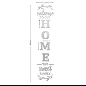 Welcome To Our Home The Sweet Family Mirror Quotes Wall Sticker Home Decor Living Room Acrylic Mirror Family Quotes Saying Decal (Size 150*33cm) - Image 2