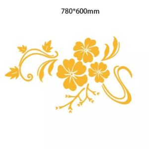 Fashion Flower Vines Mirror Wall Stickers DIY Decoration 3D Bathroom Room (Size 780x600mm) - Image 2