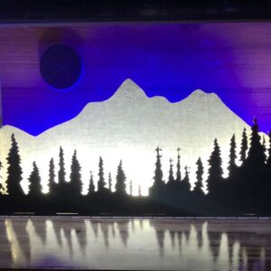 3D Wooden Wall Hanging LED Decoration - Image 1