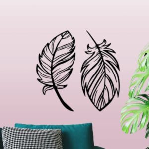 Wooden Leafs Wall Arts Decoration (2pc Set) - Image 2